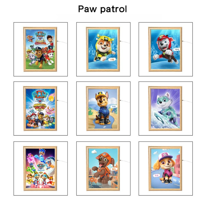 Cosplay Prop Painting - Paw Patrol Cartoon LED-nachtlampje Decoratief schilderij