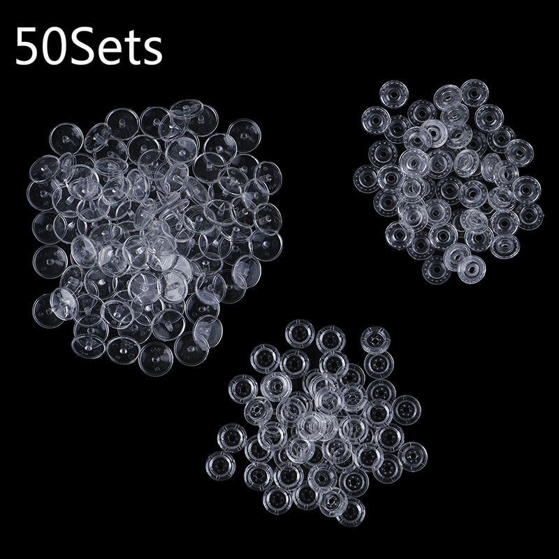 Snap Fastener Set - 50 Set Clear Kam Resin Snap