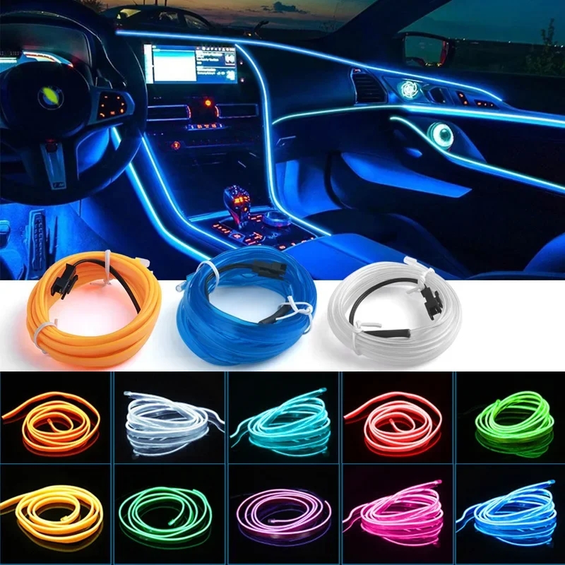 Led El Wire - 1M/3M/5M Auto-interieur Led Decoratieve Lamp EL