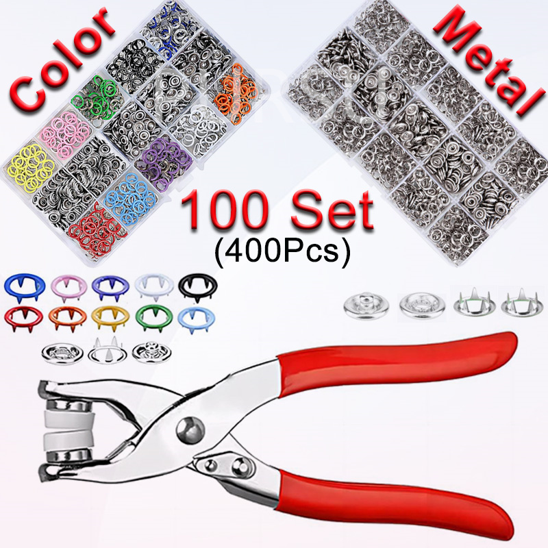 Snap Fastener Set - 100 Sets Snap Tang Automatische Grommet