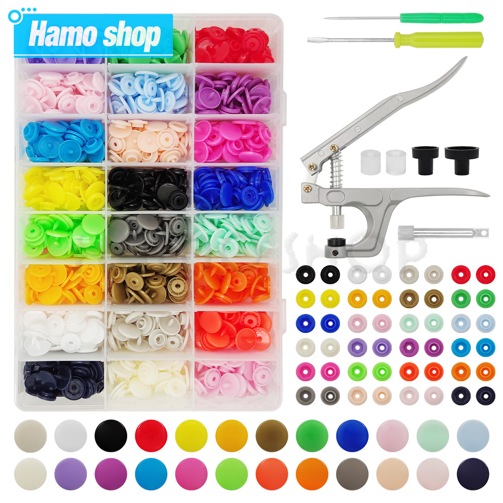 Snap Fastener Set - Plastic drukknopen bevestigingstangset T5 harsknop drukgesp