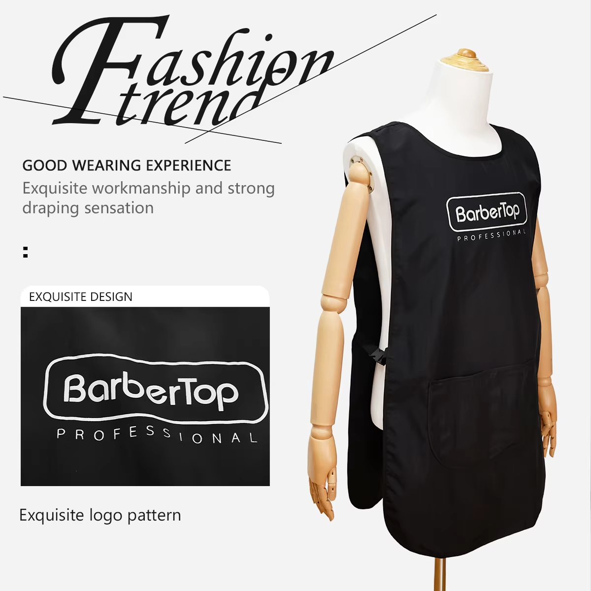 Hair Spray Color - Barbertop Zwart Stylist Schort Waterdicht Kapsalon