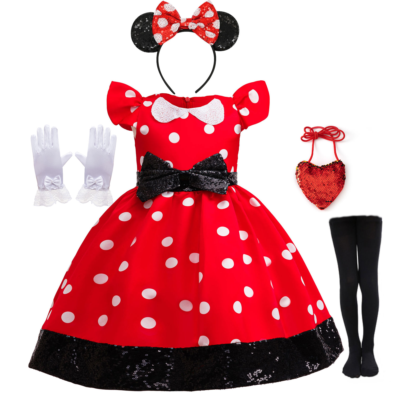 Cosplay Prop Bow - Schattige kleine meisjes rood witte stippen