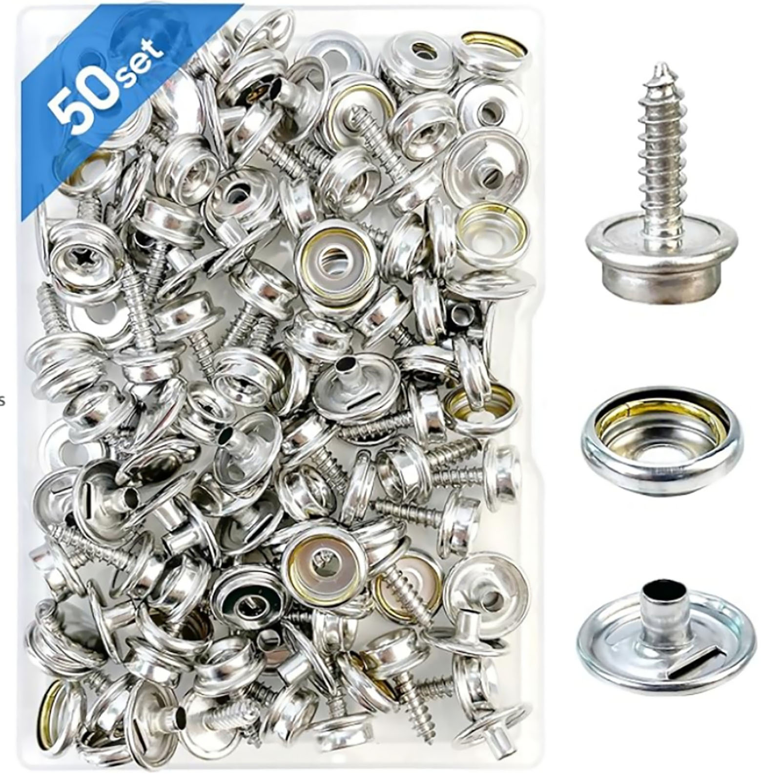 Snap Fastener Set - 50 Set Roestvrijstalen Boot Marine Canvas