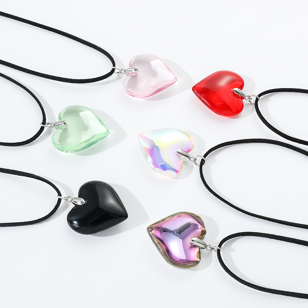 Cosplay Prop Bow - Dubbellaagse eenvoudige strik kristallen hartvormige ketting