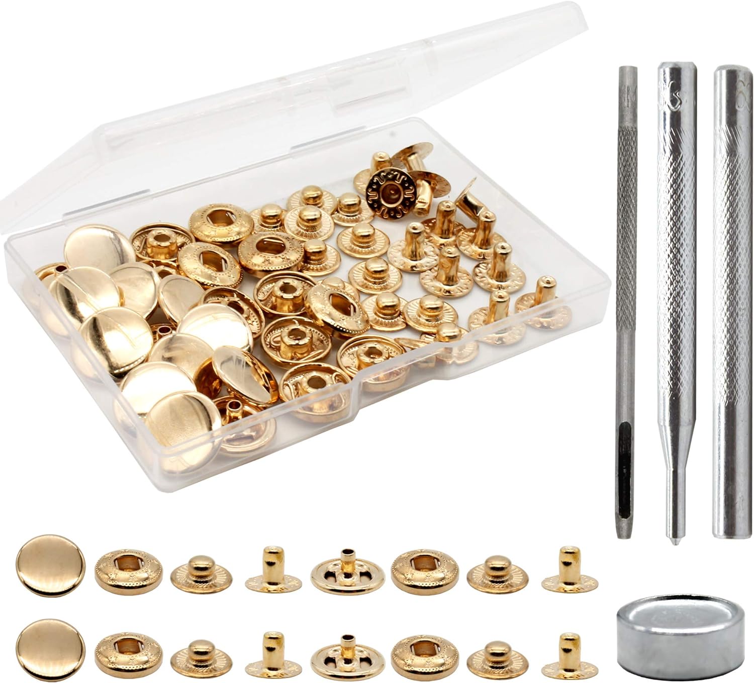 12 Sets Premium Messing Heavy  - Snap Fastener Set recensie en prijs