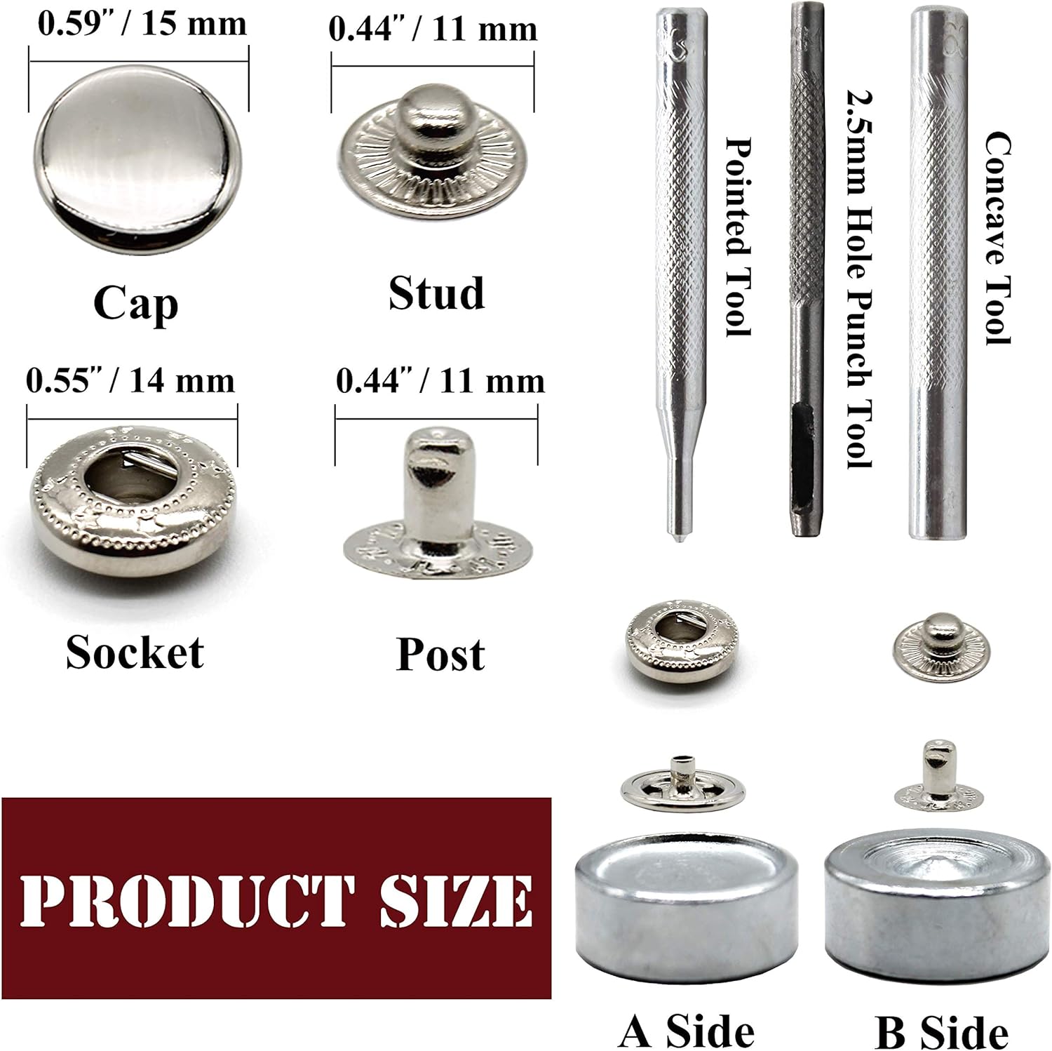 12 Sets Premium Messing Heavy  - Snap Fastener Set recensie en prijs