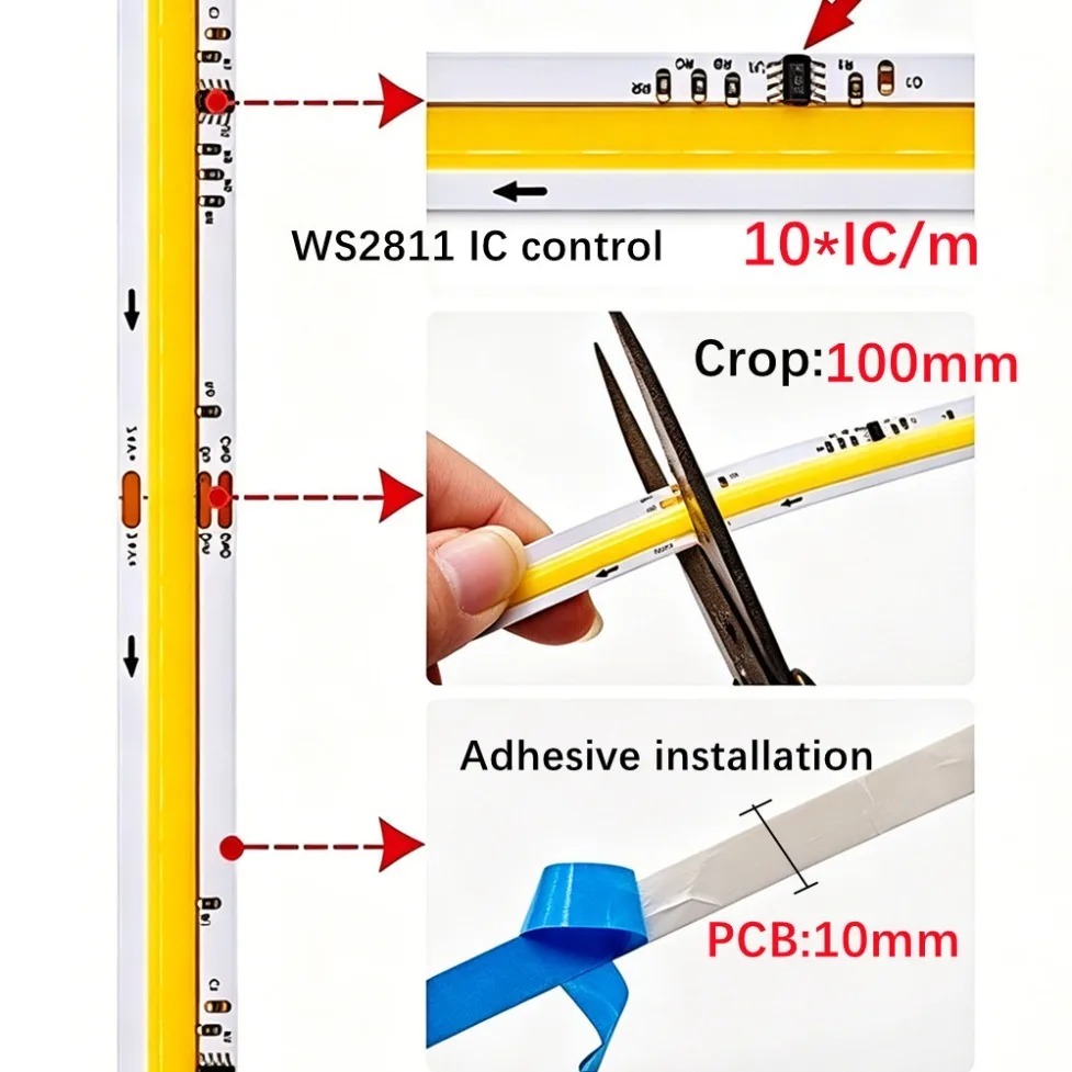 5m-40m DC24V WS2811 IC COB LED - Led El Wire recensie en prijs