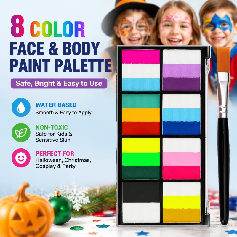 8 kleuren regenboog gezichts-  - Cosplay Prop Paint recensie en prijs